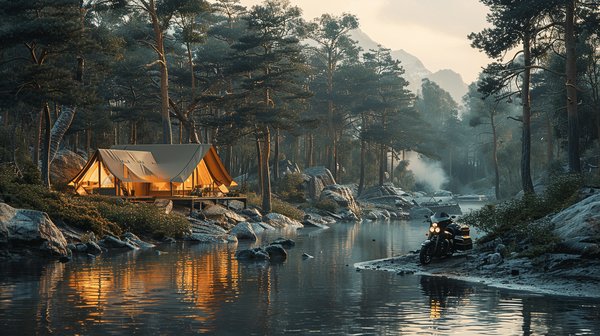 Camping pour les motards : pourquoi ne pas vous reposer dans une tente lodge tout confort ?